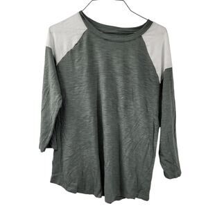 24/7 MAURICES Green 3/4 Length Sleeve Top Womens Size Large L